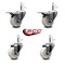 Service Caster 3 Nylon Wheel Swivel 7/16'' Grip Ring Stem Caster Set 2 Total Lock Brakes, 4PK SCC-GRTTL20S314-NYS-716138-2-S-2 - alternate 3